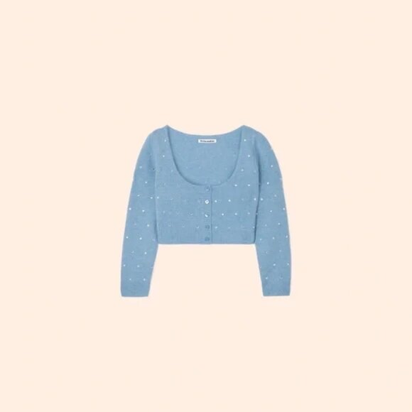 1HR SALE ⚡Reformation Nathalia Regenerative Wool Cardigan (Relaxed Blue) - Picture 1 of 4